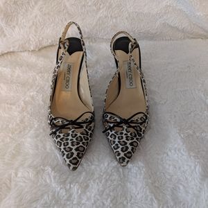 Jimmy Choo Leopard Print Slingbacks AUTHENTIC